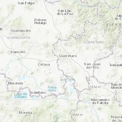Map showing location of El Pueblito (20.539960, -100.438170)