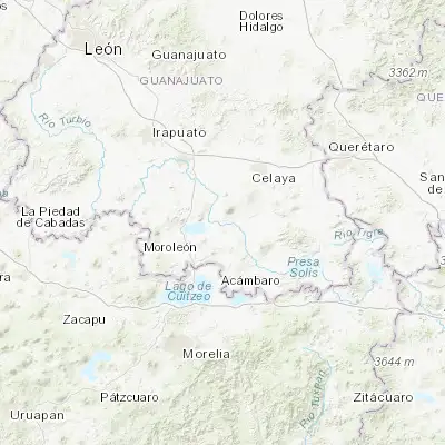 Map showing location of El Sabino (20.281310, -101.002240)