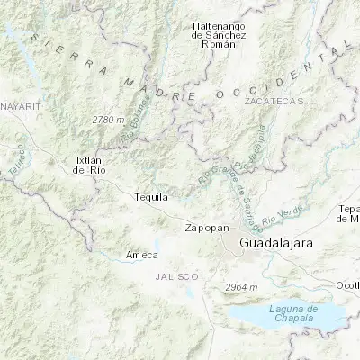 Map showing location of El Salvador (21.016590, -103.715680)