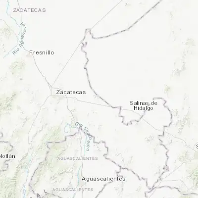 Map showing location of El Saucito (El Horno) (22.731110, -102.095280)