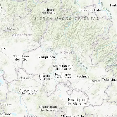 Map showing location of El Tephé (20.448610, -99.175000)