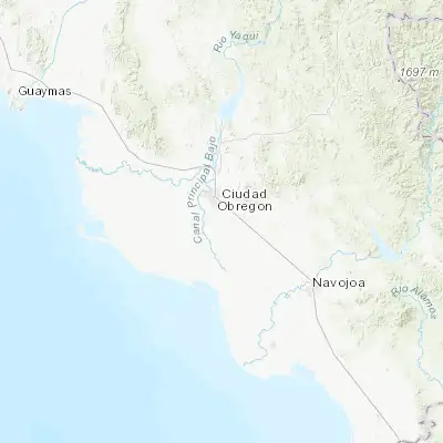 Map showing location of El Tobarito (27.370570, -109.893790)