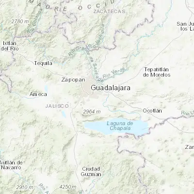 Map showing location of El Verde (20.555670, -103.279010)
