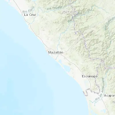 Map showing location of El Walamo (23.140090, -106.245000)
