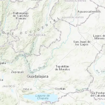 Map showing location of El Zapote (21.112570, -102.805550)