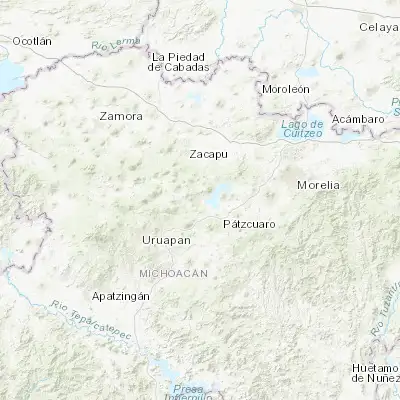 Map showing location of Erongarícuaro (19.588810, -101.721100)