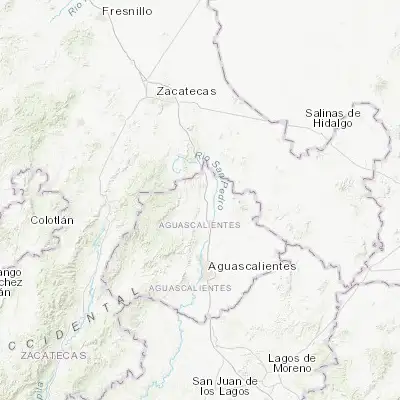 Map showing location of Escaleras (22.250540, -102.333770)