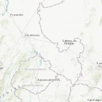 Map showing location of Estancia de Ánimas (22.487950, -101.995260)