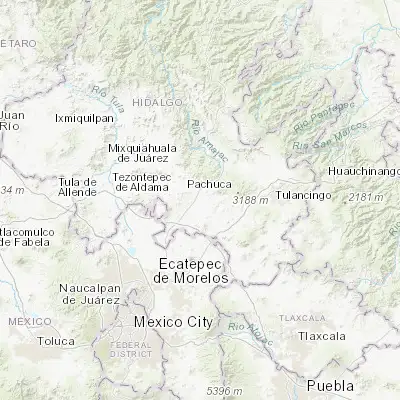 Map showing location of Forjadores de Pachuca (20.055000, -98.763330)