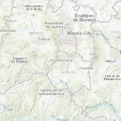 Map showing location of Fraccionamiento Lomas de Ahuatlán (18.954440, -99.257220)
