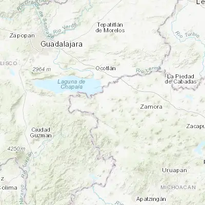 Map showing location of Fraccionamiento San Miguel (20.071110, -102.686670)