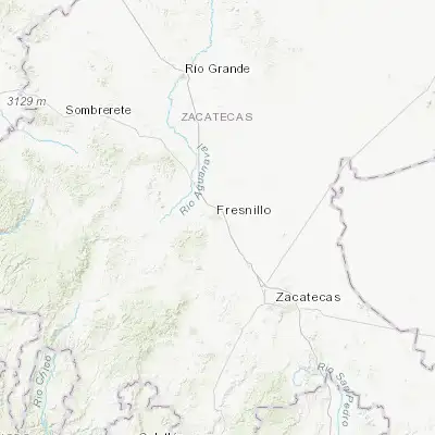 Map showing location of Fresnillo (23.181260, -102.871360)