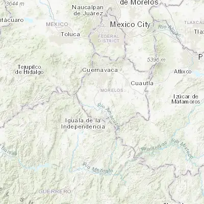 Map showing location of Galeana (18.638100, -99.212400)