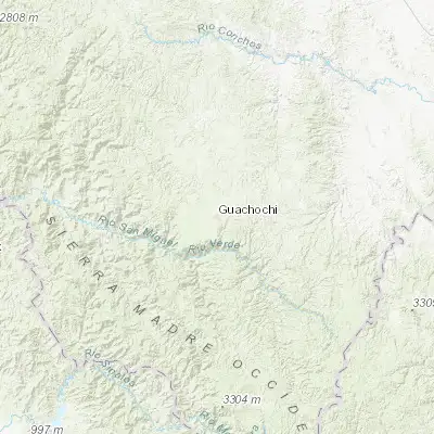 Map showing location of Guachochi (26.820010, -107.074500)