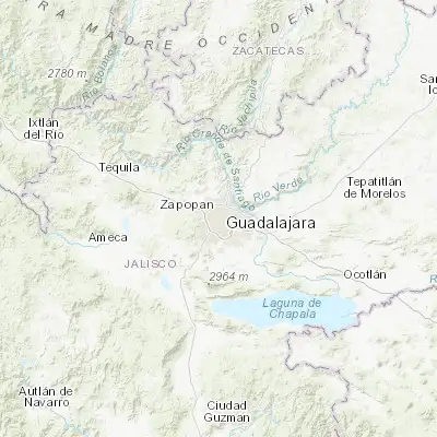Map showing location of Guadalajara (20.666820, -103.391820)