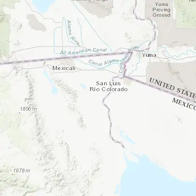 Map showing location of Guadalupe Victoria (32.289240, -115.105340)