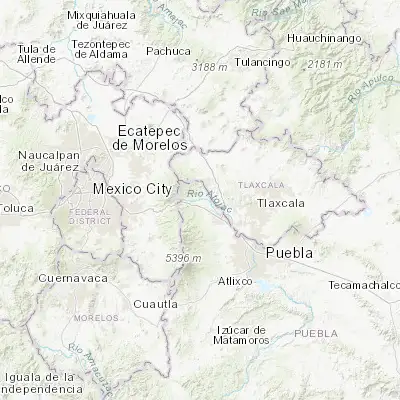 Map showing location of Guadalupe Zaragoza (19.358330, -98.537500)