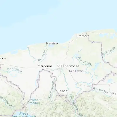 Map showing location of Guatacalca (18.165990, -92.978710)