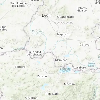 Map showing location of Huanímaro (20.367830, -101.498690)