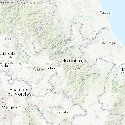 Map showing location of Huauchinango (20.173760, -98.054910)