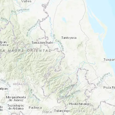 Map showing location of Huautla (21.031050, -98.286850)