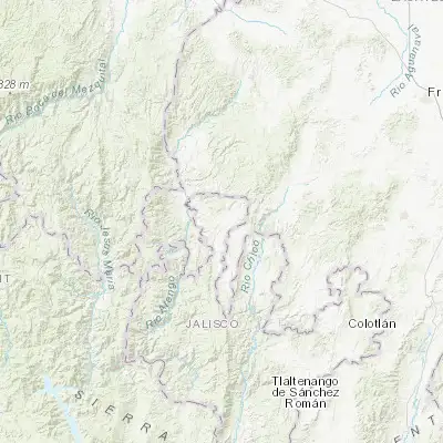 Map showing location of Huejuquilla el Alto (22.625470, -103.897770)