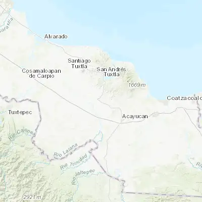 Map showing location of Hueyapan de Ocampo (18.144790, -95.148730)