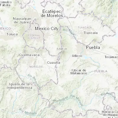 Map showing location of Hueyapan (18.889700, -98.682000)