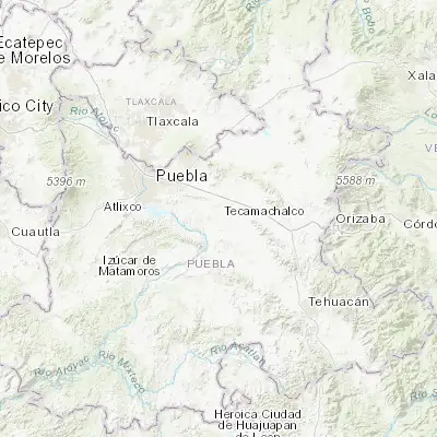 Map showing location of Hueyotlipan (18.891480, -97.865750)