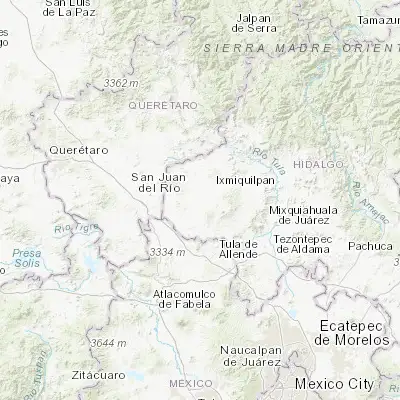 Map showing location of Huichapan (20.375930, -99.648690)