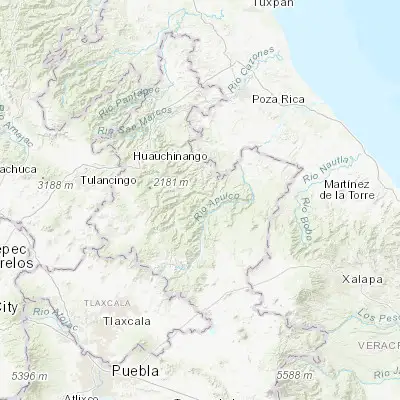 Map showing location of Huitzilan (19.967500, -97.694410)