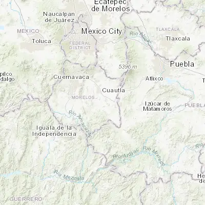 Map showing location of Huitzililla (18.694250, -98.896870)