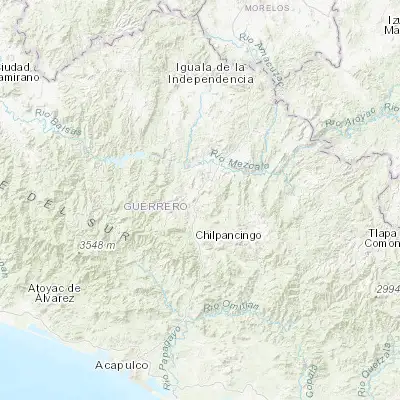 Map showing location of Huitziltepec (17.756100, -99.479830)