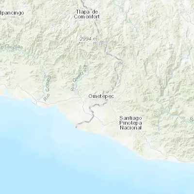 Map showing location of Huixtepec (16.653610, -98.304550)