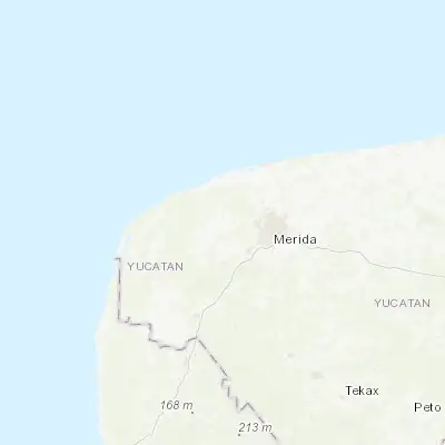 Map showing location of Hunucmá (21.017230, -89.875510)