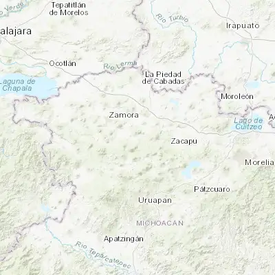 Map showing location of Ichán (19.858060, -102.054170)