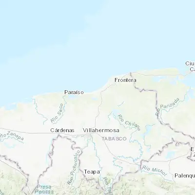 Map showing location of Ignacio Allende (18.382990, -92.844180)