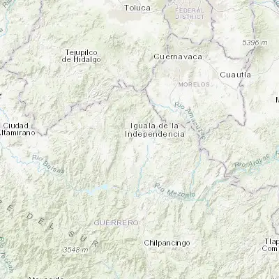 Map showing location of Iguala de la Independencia (18.345360, -99.541300)
