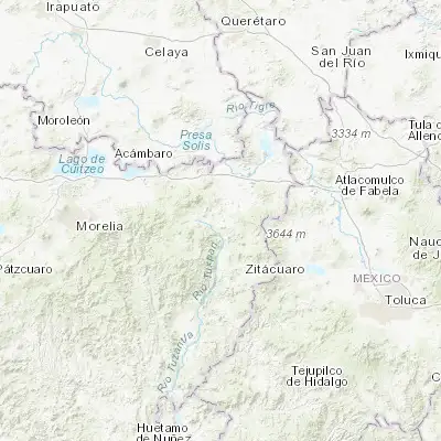 Map showing location of Irimbo (19.700830, -100.478470)