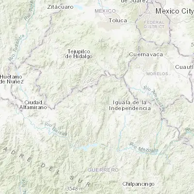 Map showing location of Ixcateopan de Cuauhtémoc (18.501390, -99.791390)