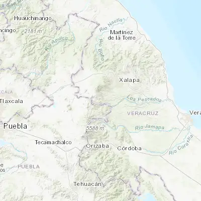 Map showing location of Ixhuacán de los Reyes (19.355260, -97.117510)