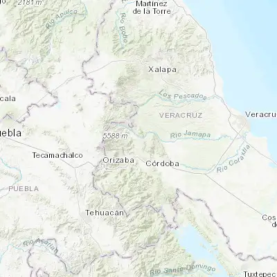 Map showing location of Ixhuatlán del Café (19.051180, -96.983910)