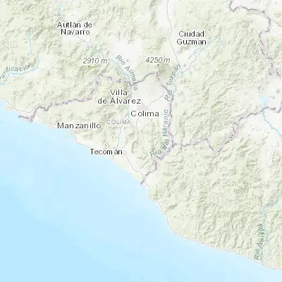 Map showing location of Ixtlahuacán (19.001190, -103.736380)