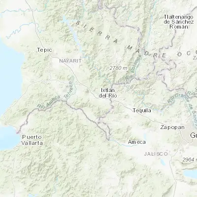 Map showing location of Ixtlán del Río (21.039070, -104.371160)
