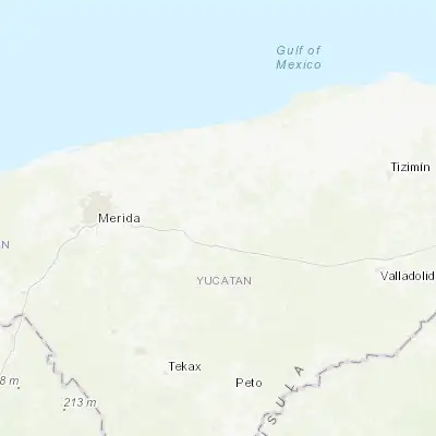 Map showing location of Izamal (20.935370, -89.018020)