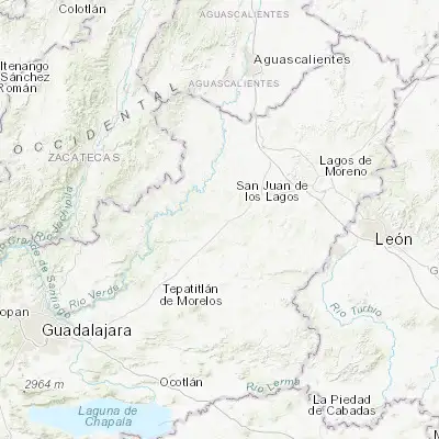 Map showing location of Jalostotitlán (21.167410, -102.463860)