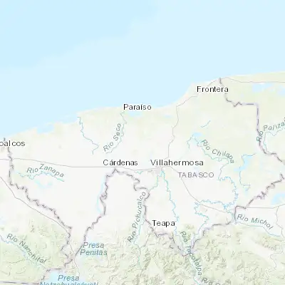 Map showing location of Jalpa de Méndez (18.176330, -93.063000)