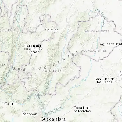 Map showing location of Jalpa (21.634480, -102.979190)