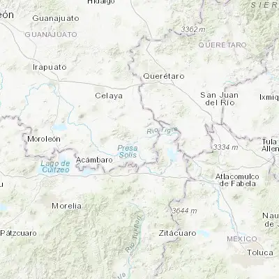 Map showing location of Jerécuaro (20.154670, -100.508600)