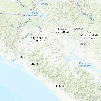 Map showing location of Jesús María Garza (16.396690, -93.293680)